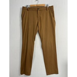 LULULEMON Commission Pant Slim Mens Size 38 x 34 Earth Brown Straight Leg